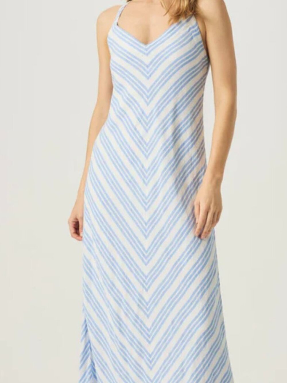 NWT Splendid Gisele Midi Dress- S- Steel Blue /White Stripes